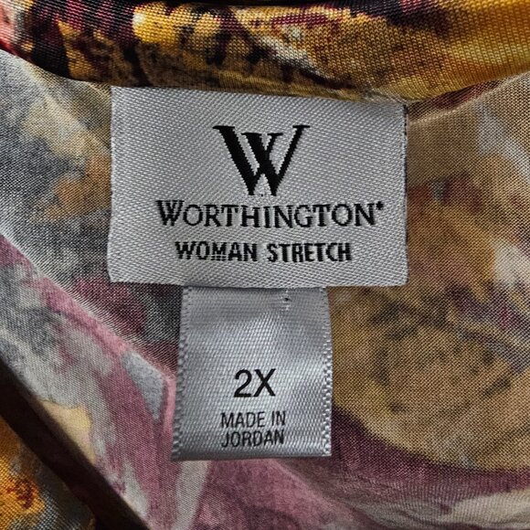 Worthington Tank Floral Goth Whimsigoth Scoop Neck Fairy Rust Burgundy 2X - Picture 7 of 9